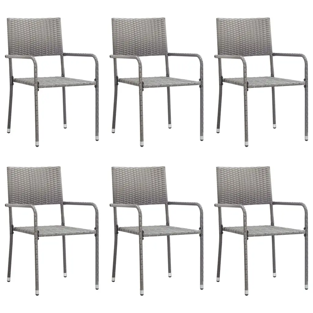 Ensemble de 7 pcs table de jardin avec chaises – mobilier de jardin Gris-JU3103