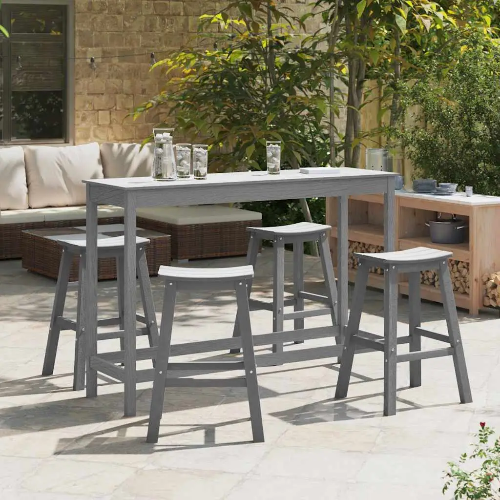 Ensemble de bar de jardin 4 pcs Gris clair HDPE vidaXL 3335806