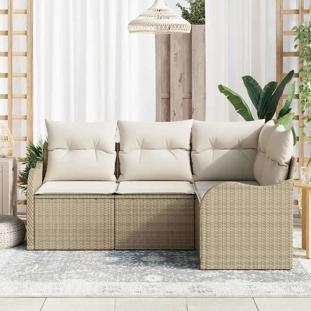 Ensemble Canapé Terrasse 4 Personnes Polyrotin Beige Chic – ComfortXL Outdoor Living