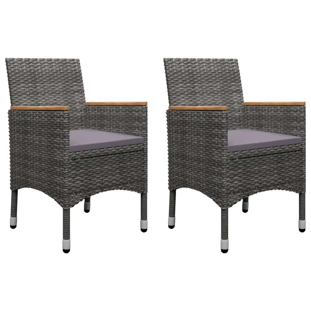 Ensemble de 3 pcs table de jardin avec chaises – mobilier de jardin Gris-JU3063