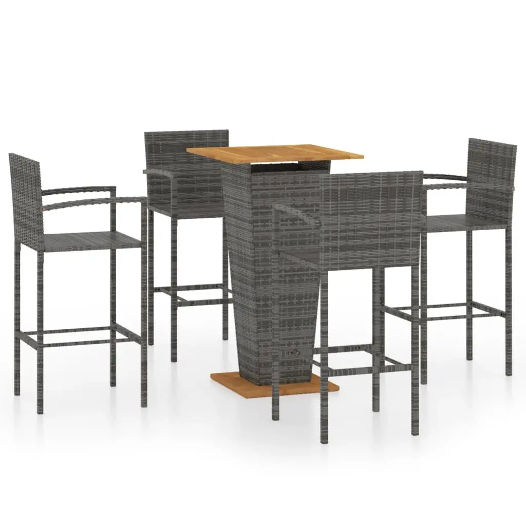 Ensemble de 5 pcs bar de jardin – Mobilier d’extérieur – Mobilier de jardin Gris-JU2106