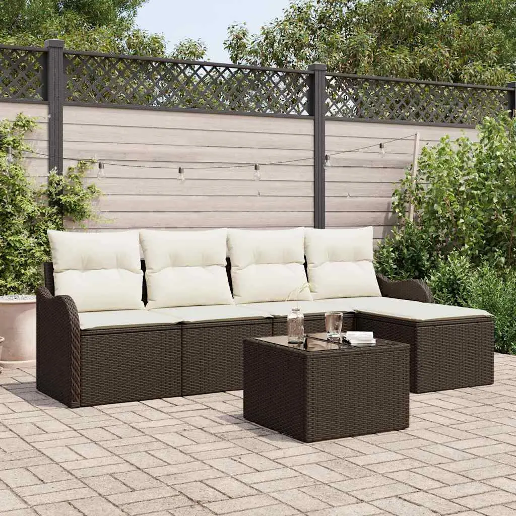Ensemble de canapé de jardin Marron polyrotin vidaXL 3345668