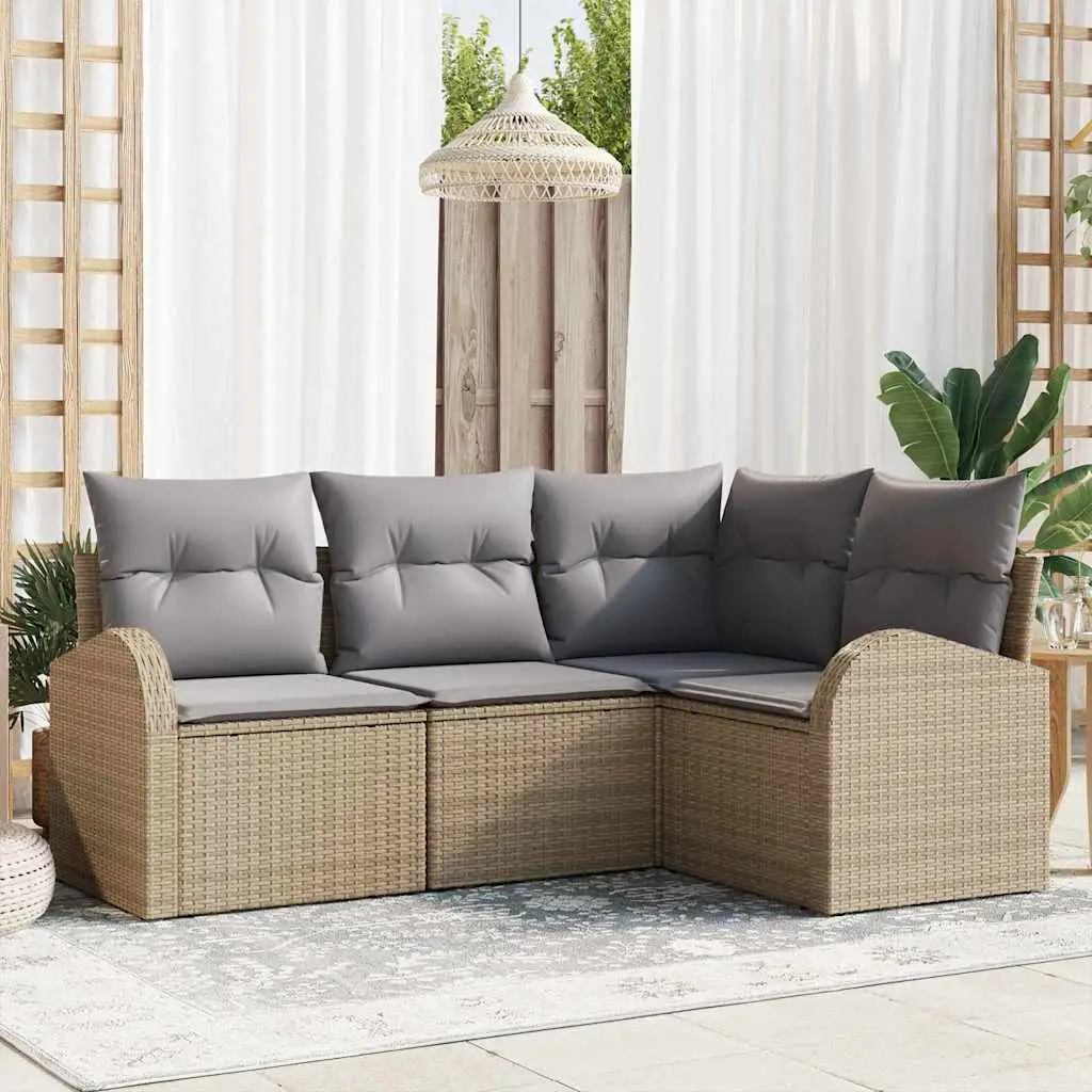 Ensemble de canapé de jardin Beige polyrotin vidaXL 3346020