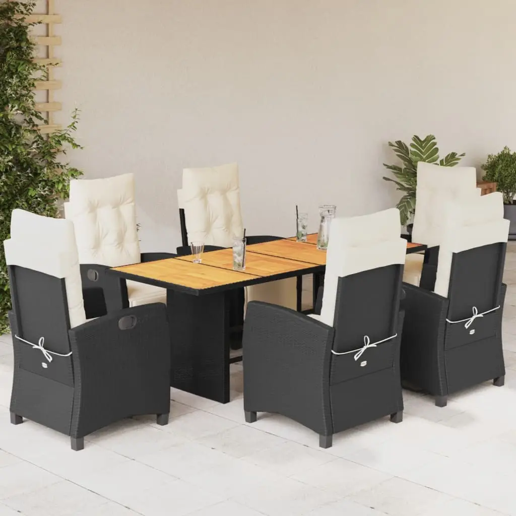 Ensemble de Jardin pour 6 Personnes avec Fauteuils Relax en Poly Rotin, Table Bois d’Acacia 190cm – ComfortXL Outdoor Living
