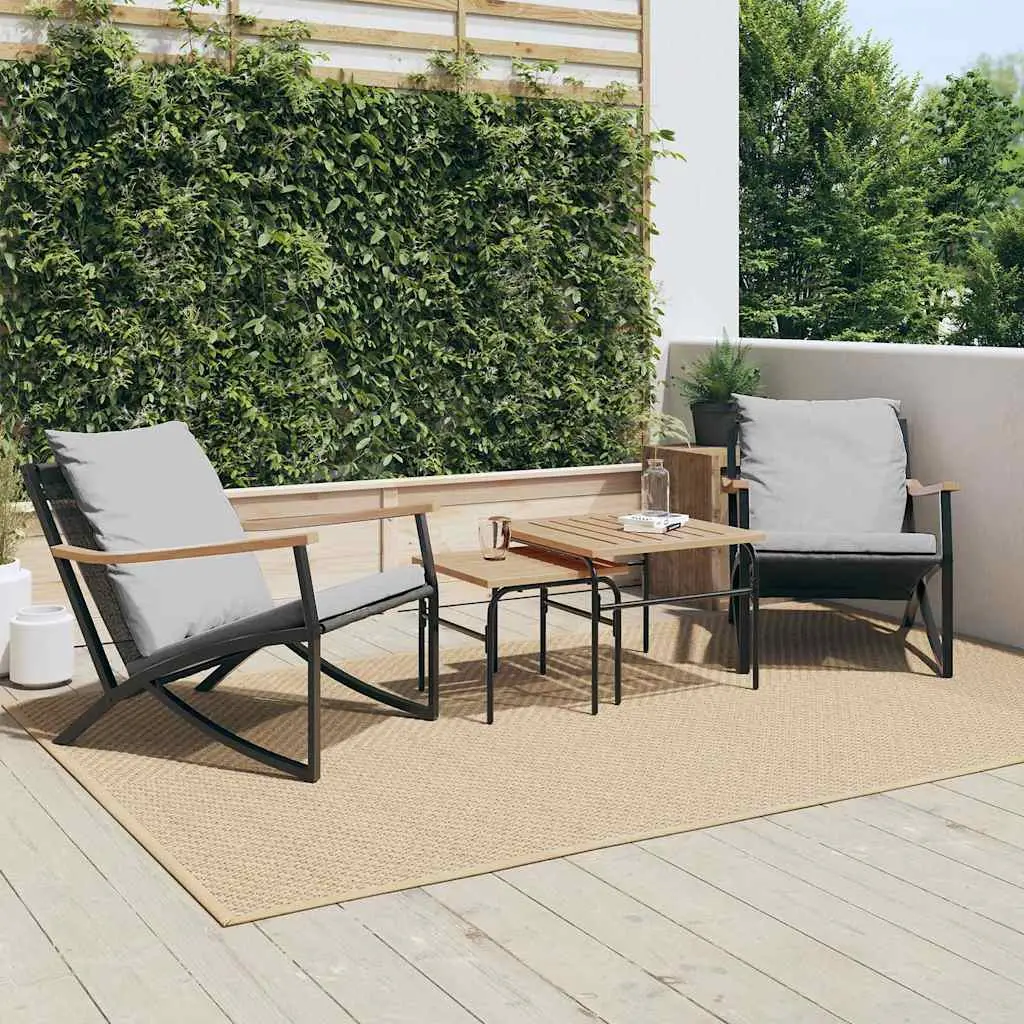 Ensemble de meubles de balcon 4 pcs avec coussins acier noir vidaXL 4009305