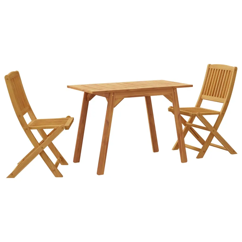 Ensemble de 3 pcs table de jardin avec chaises – mobilier de jardin Bois d’acacia solide-JU2837