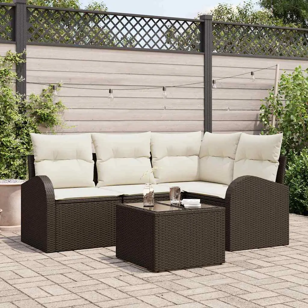 Ensemble de canapé de jardin Marron polyrotin vidaXL 3346028