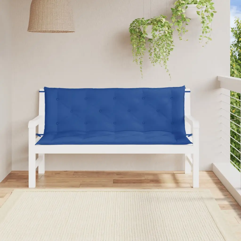Ensemble Coussins Banc Jardin Tissu Oxford Déperlant pour Terrasse et Balcon Bleu 150x50cm – ComfortXL Outdoor Living