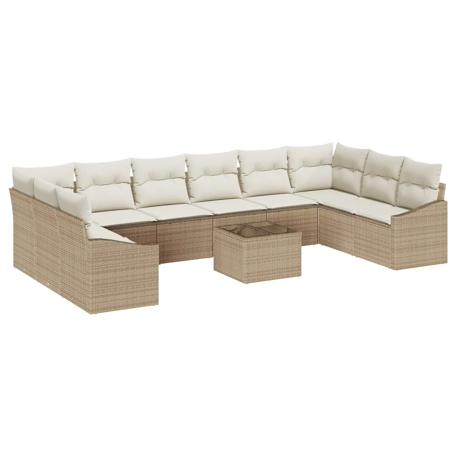 Ensemble de canapé de jardin Beige et crème polyrotin vidaXL 3355580