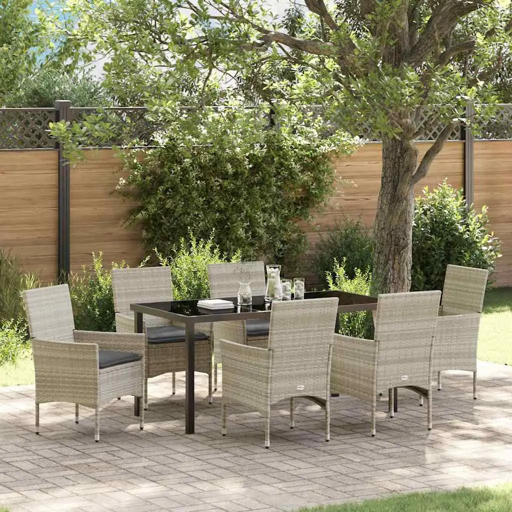 Ensemble de salle à manger pour jardin 7 pcs Gris clair vidaXL 3379811