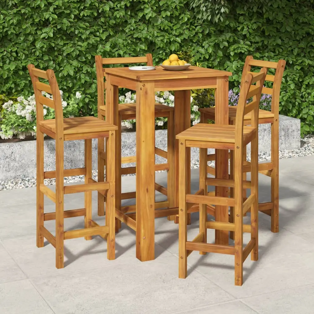 Ensemble de bar de jardin 5 pcs bois d’acacia solide vidaXL 3154391