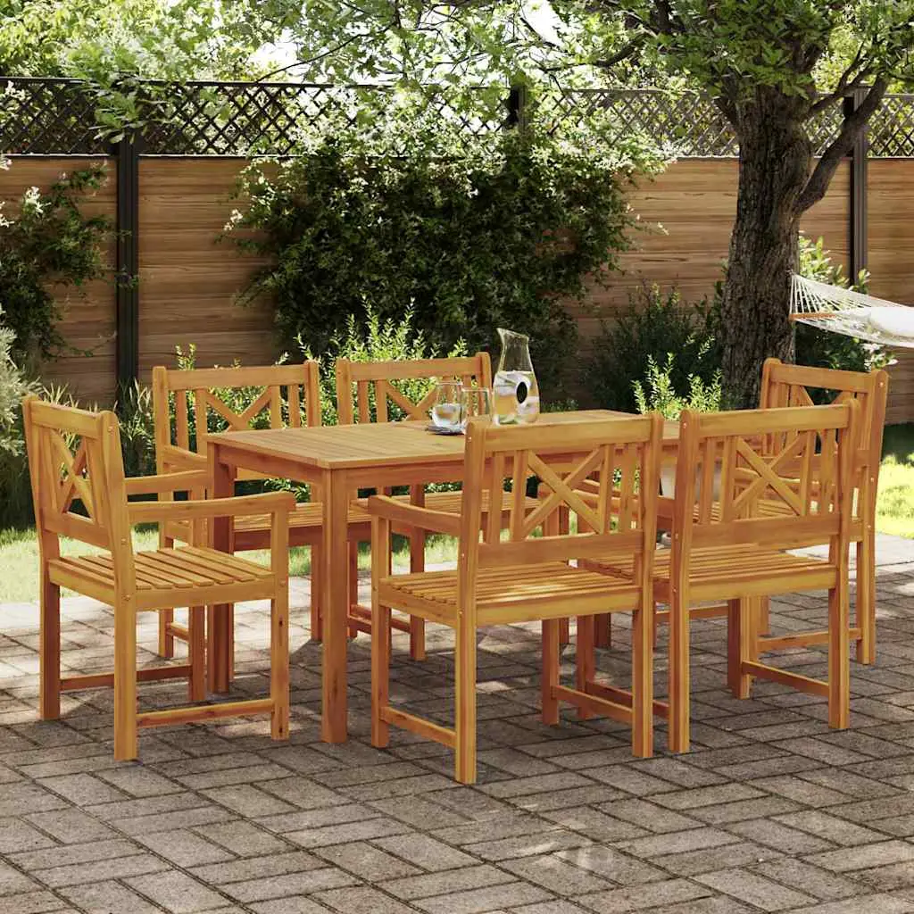 Ensemble de salle à manger pour jardin 7 pcs Marron vidaXL 3375651