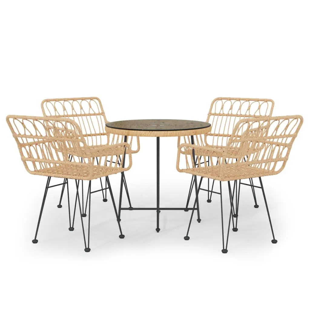 Ensemble de 5 pcs table de jardin avec chaises – mobilier de jardin Résine tressée-JU2434