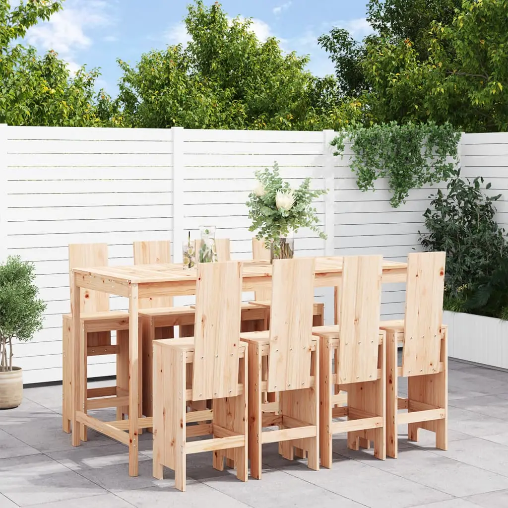 Ensemble de bar de jardin 9 pcs Bois de pin massif vidaXL 3157787