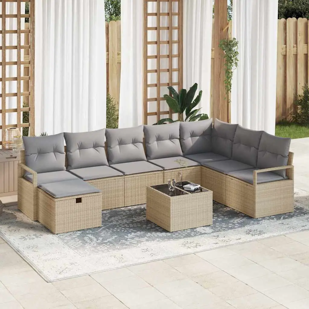 Ensemble de Canapés avec coussin 5 pcs polyrotin vidaXL 3360571