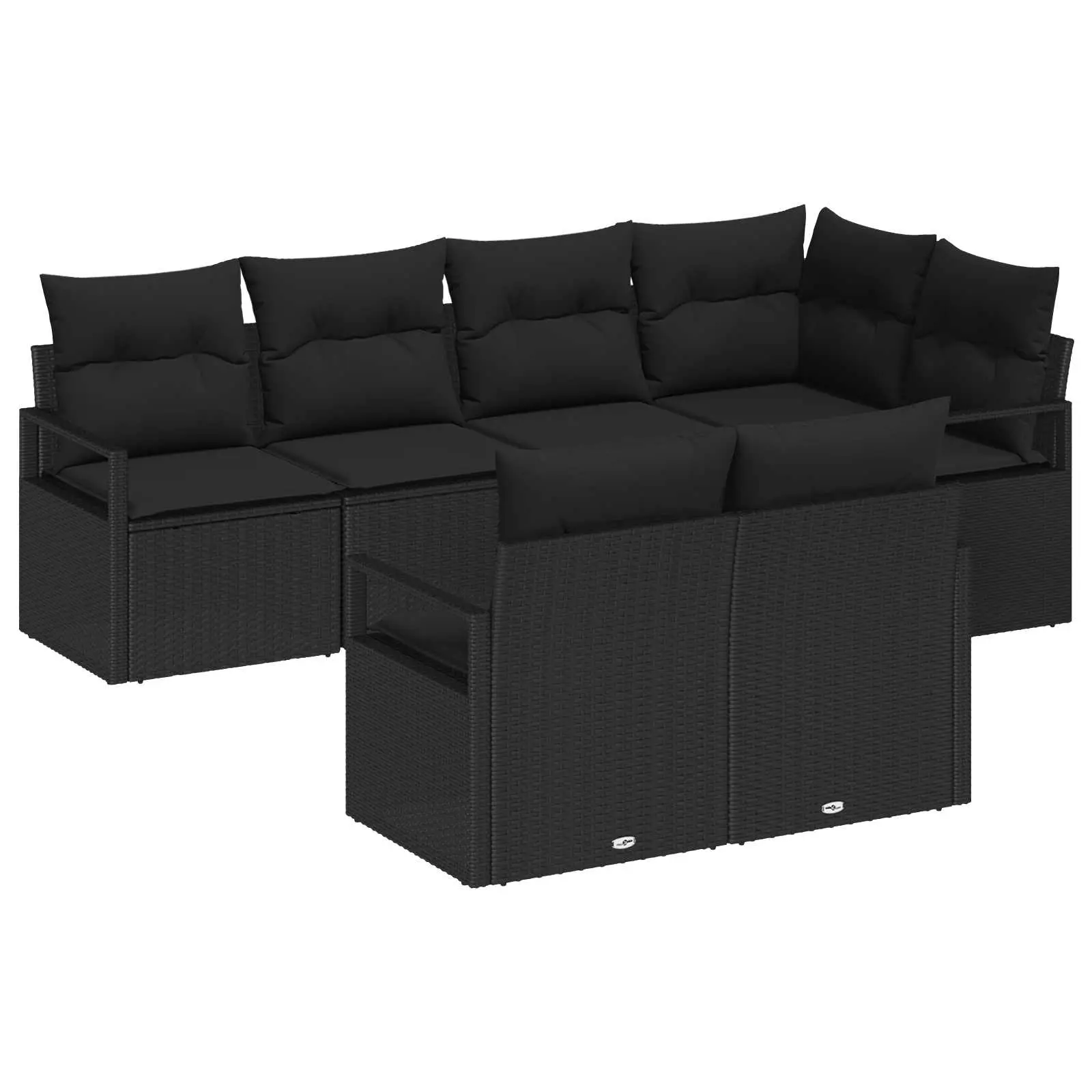 Ensemble de Canapés 7 pcs Noir polyrotin vidaXL 3346423