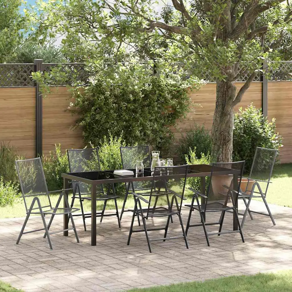 Ensemble de salle à manger pour jardin 7 pcs Anthracite vidaXL 3379294