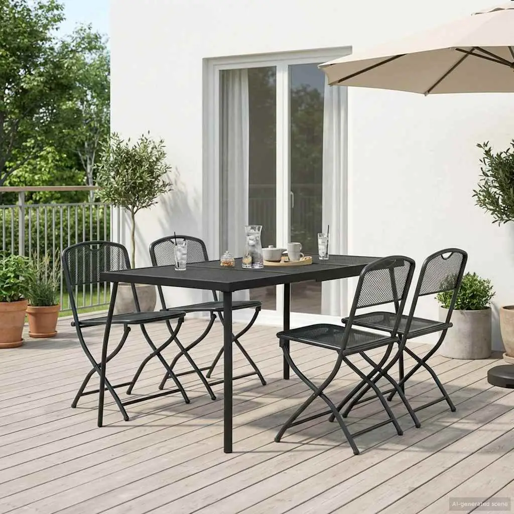 Ensemble de meubles d’extérieur 5 pcs Anthracite Fer et Acier vidaXL 3422897