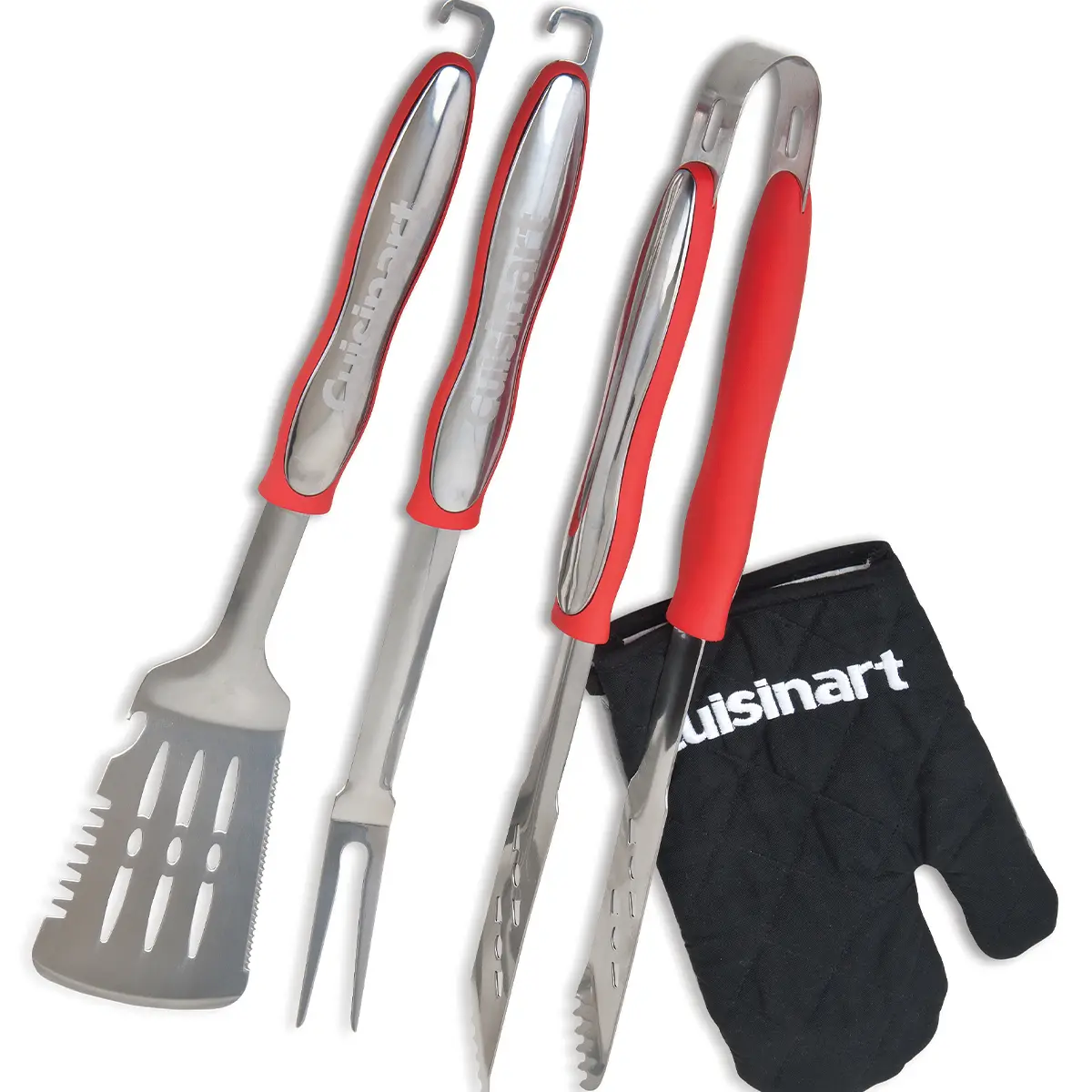 Ensemble de 3 outils pour grillades + gant – rouge CGS134EU Cuisinart