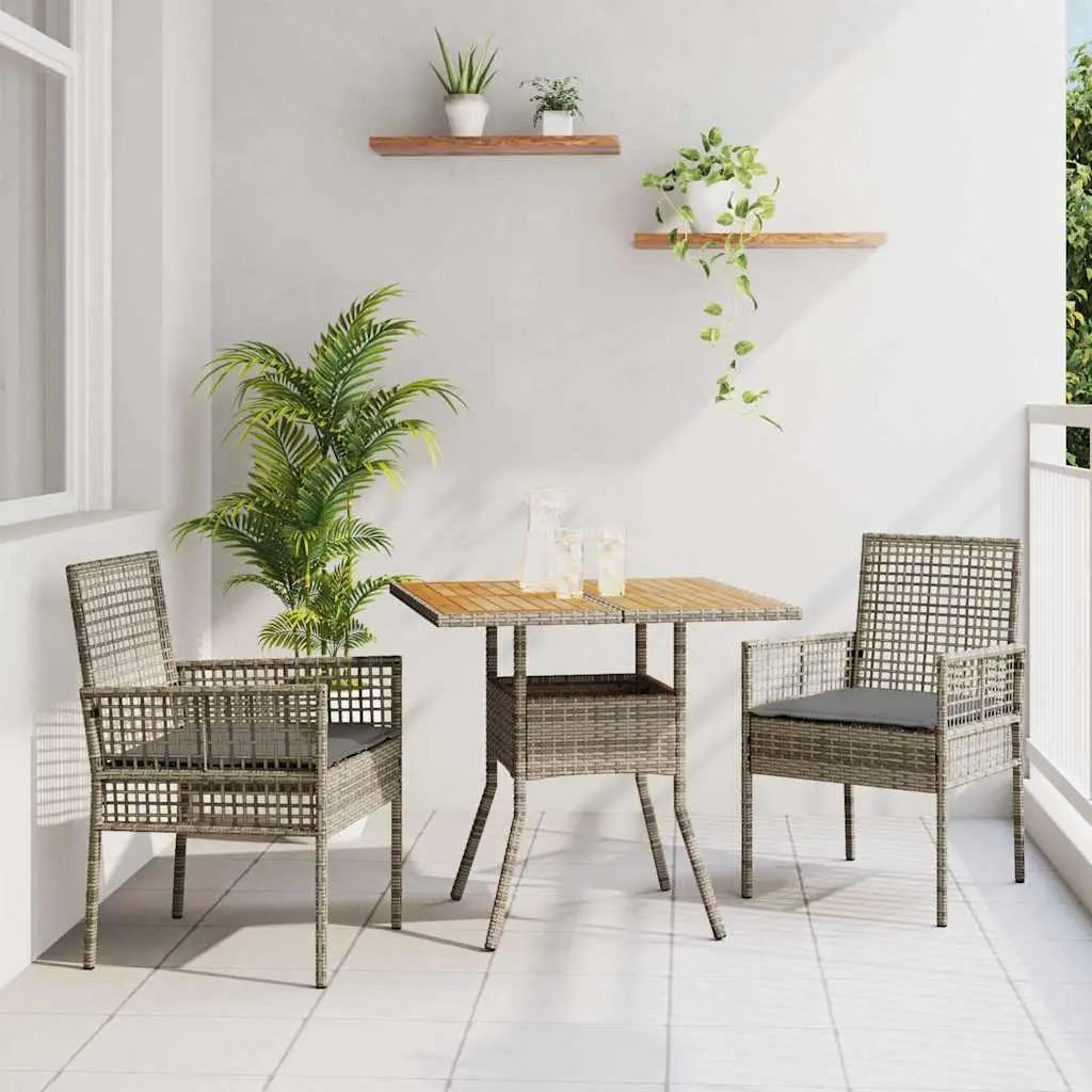 Ensemble de repas bistrot 2 places en polyrotin pour patio et balcon Gris – ComfortXL Outdoor Living