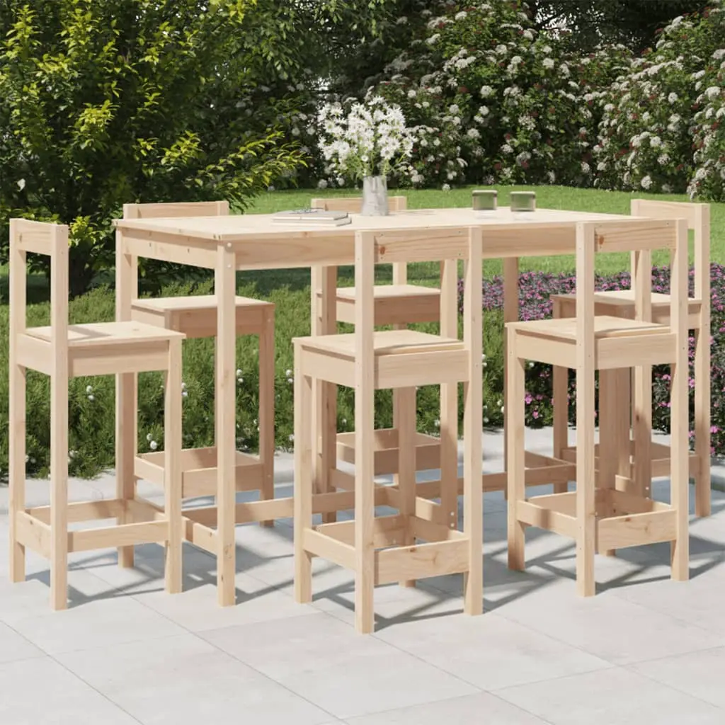 Ensemble de bar de jardin 7 pcs Bois de pin massif vidaXL 3154760