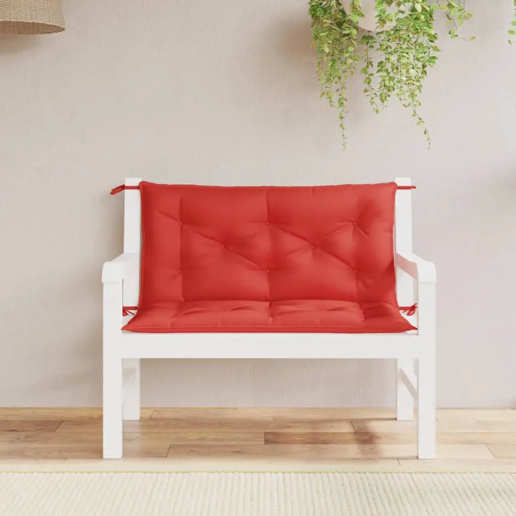 Ensemble de 2 Coussins de Banc Tissu Oxford Imperméable pour Extérieur Rouge 100x50x7 cm – ComfortXL Outdoor Living