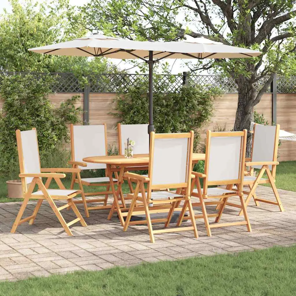 Ensemble de salle à manger pour jardin 7 pcs Blanc crème vidaXL 3375743