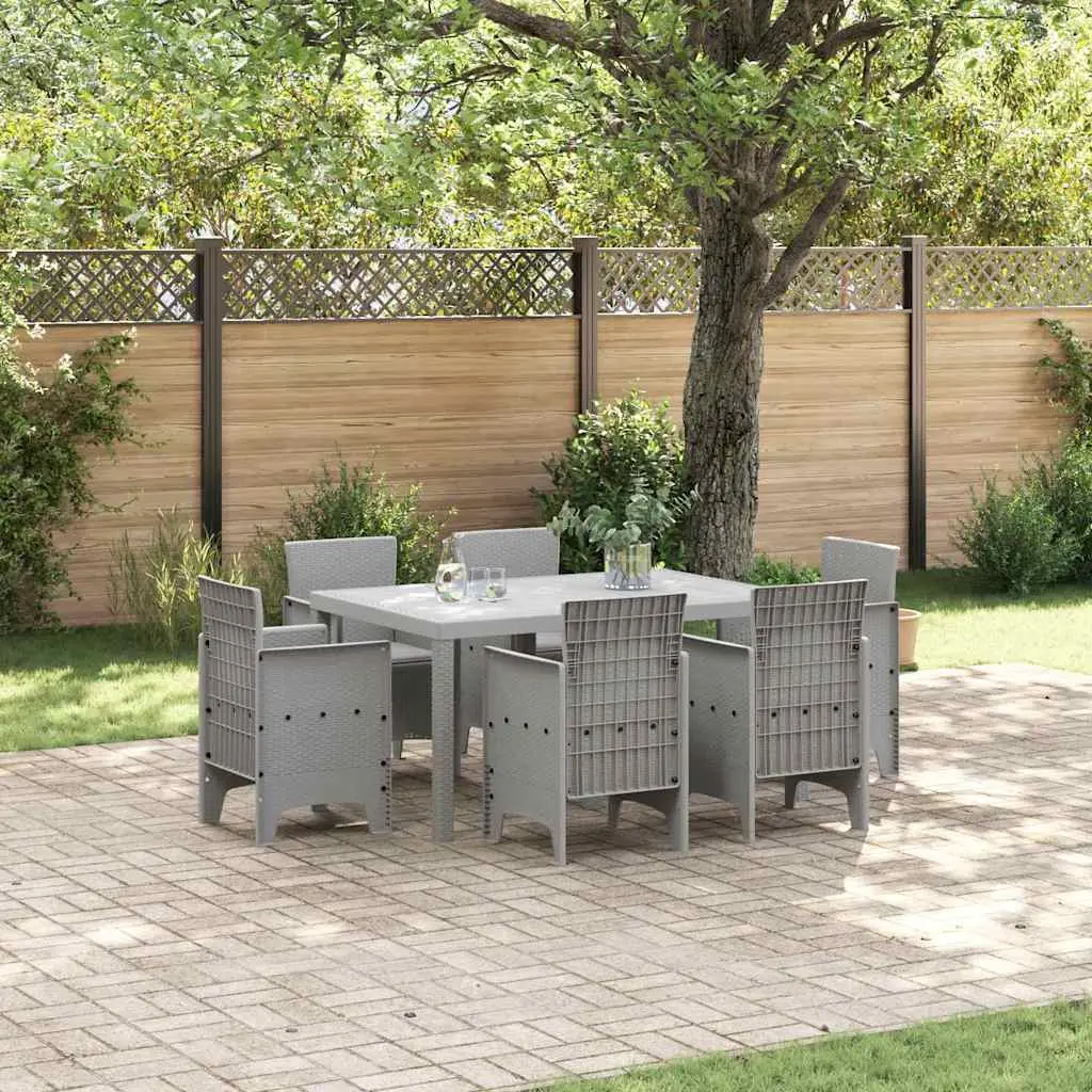 Ensemble de salle à manger pour jardin 7 pcs Gris clair vidaXL 3378569