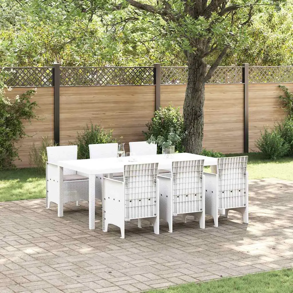 Ensemble de salle à manger pour jardin 7 pcs Blanc vidaXL 3378723
