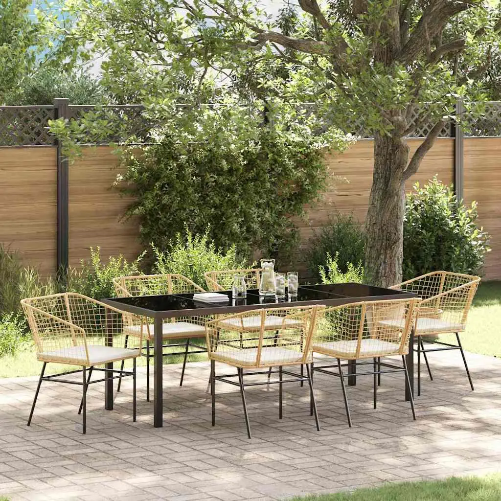 Ensemble de salle à manger pour jardin 7 pcs Marron polyrotin vidaXL 3380916