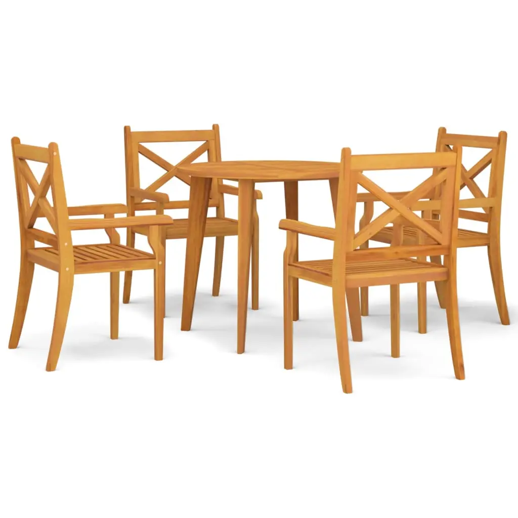 Ensemble de 5 pcs table de jardin avec chaises – mobilier de jardin Bois d’acacia solide-JU2814