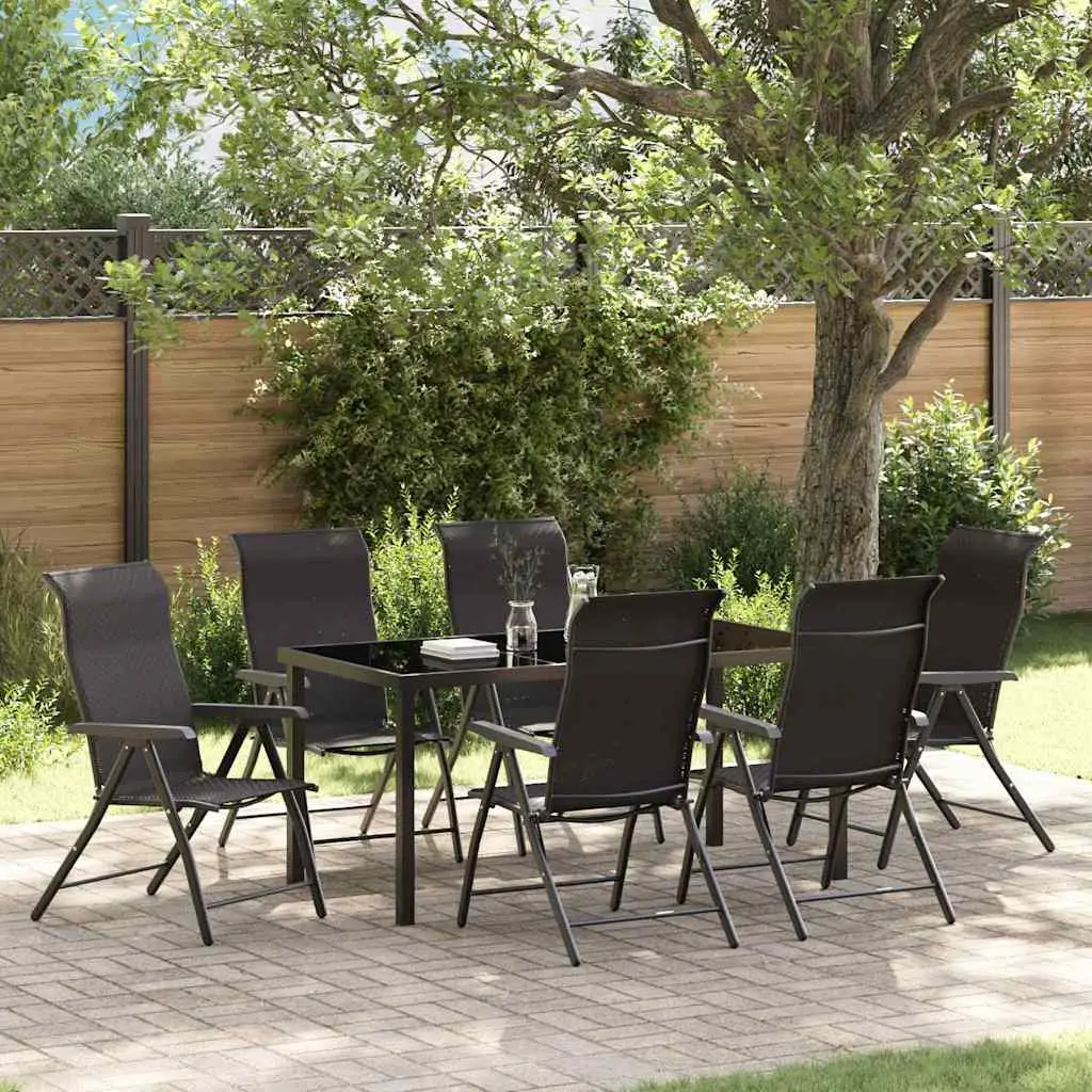 Ensemble de salle à manger pour jardin 7 pcs Noir café vidaXL 3379272