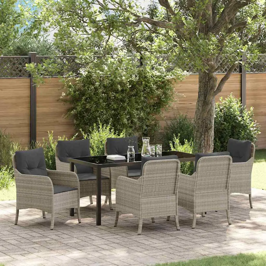 Ensemble de salle à manger pour jardin 7 pcs Gris clair vidaXL 3380187