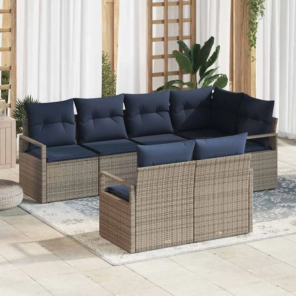 Ensemble de Canapés 7 pcs Gris polyrotin vidaXL 3346425