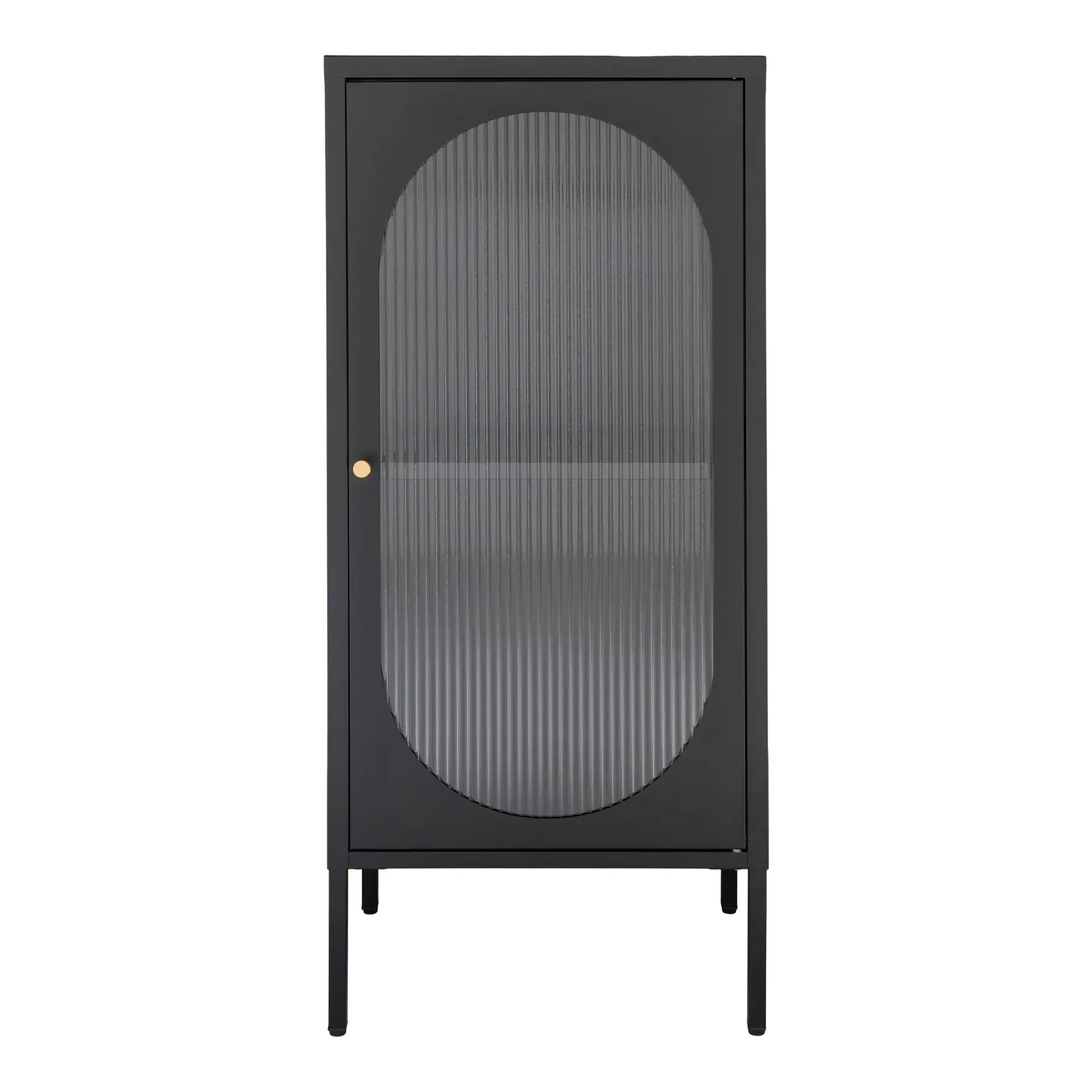 House Nordic Armario con puerta de cristal ondulado Adelaide BLACK