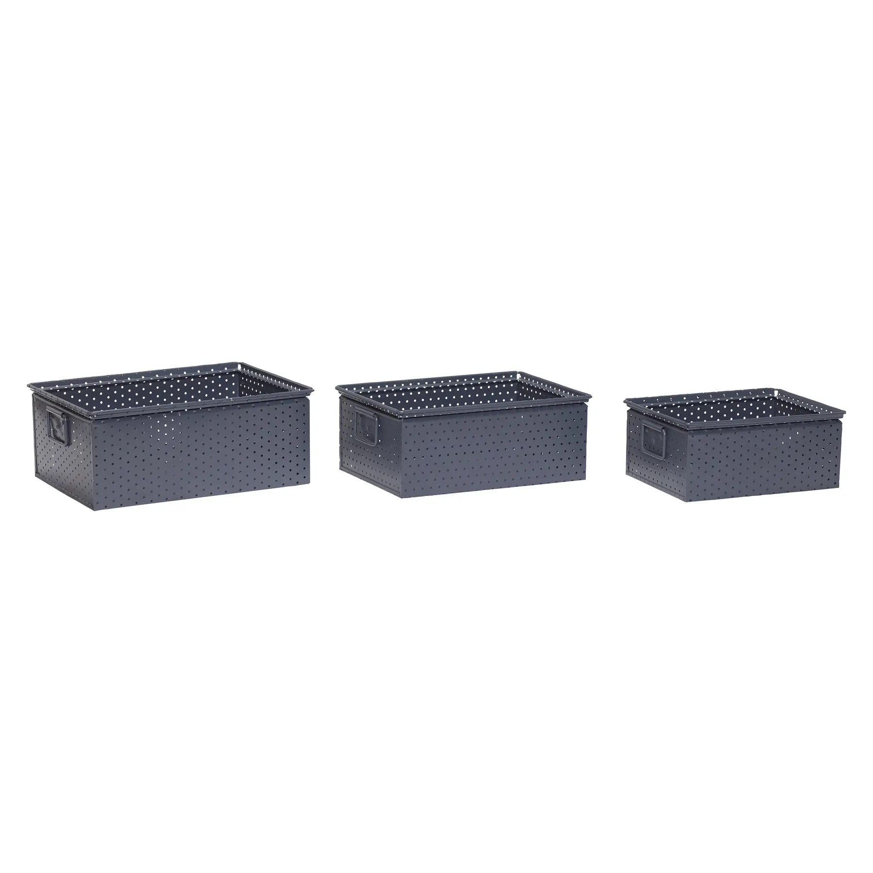 Hubsch Interior Cajas de almacenamiento Keepsake (x3) GRAY