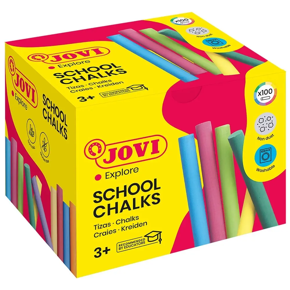 Jovi Caja de 100 tizas de colores resistentes al polvo MULTICOLOR