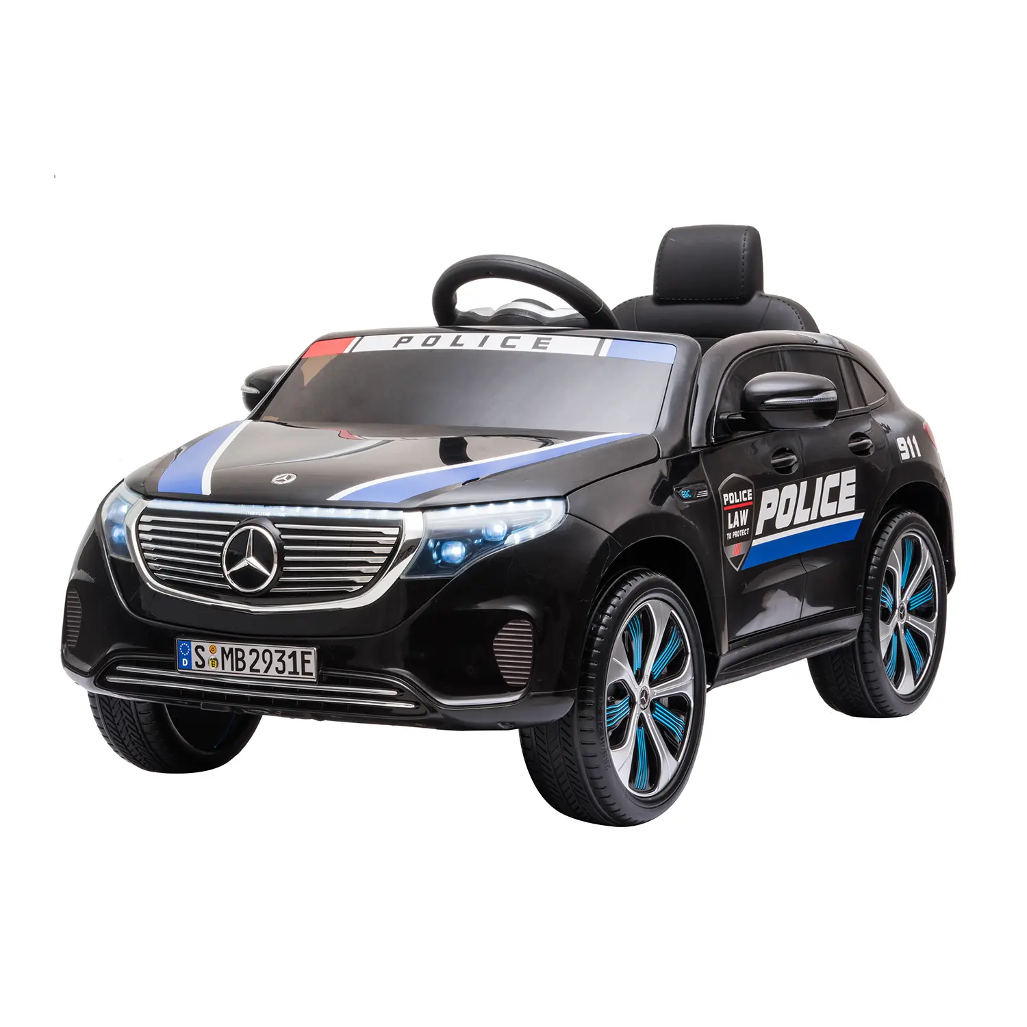 Kikkaboo Juegos de coches recargables Mercedes Benz EQC400 Police BLACK