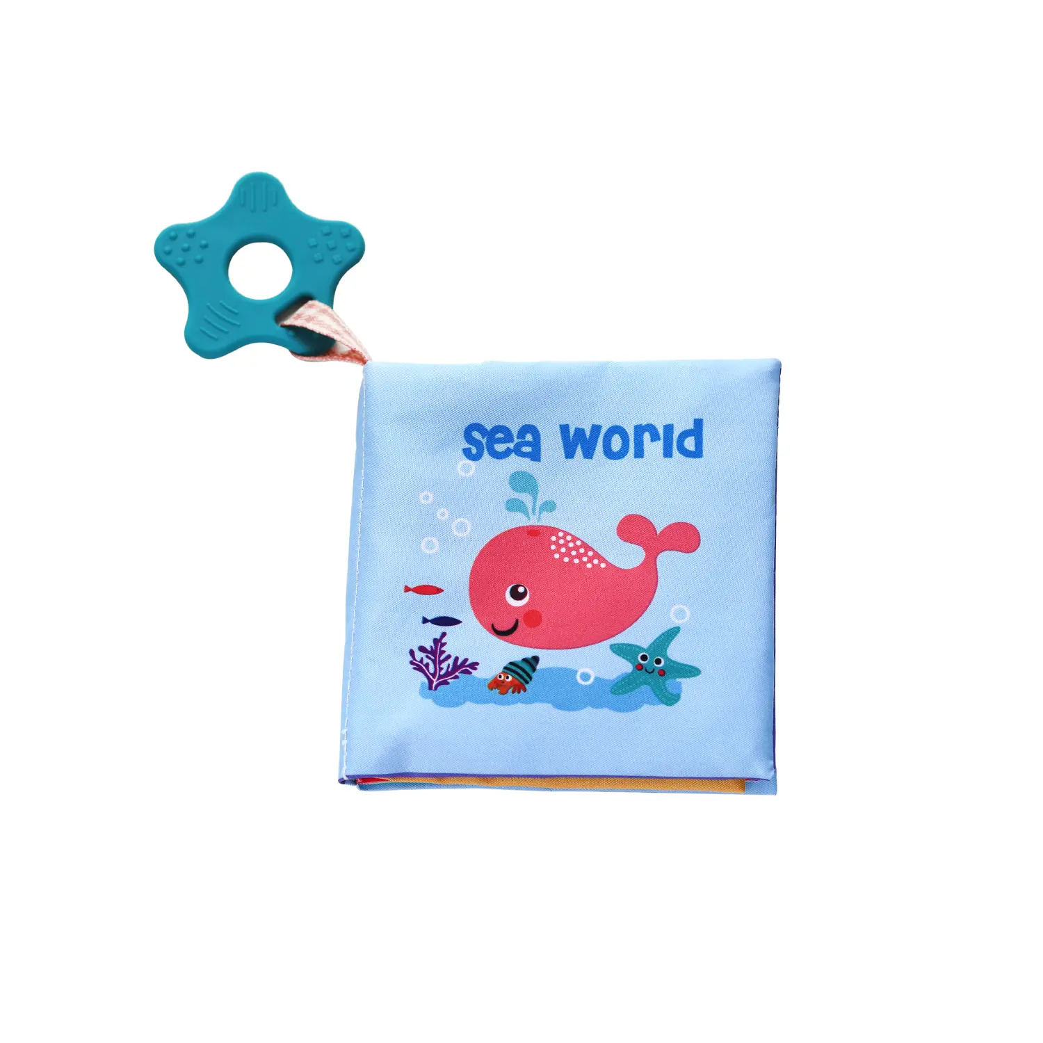 Kikkaboo Libro de tela para niños con anillo de dentición Sea World BLUE