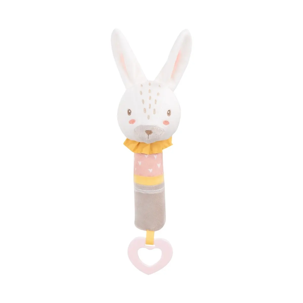Kikkaboo Sonajero con chupon Rabbits in Love PINK
