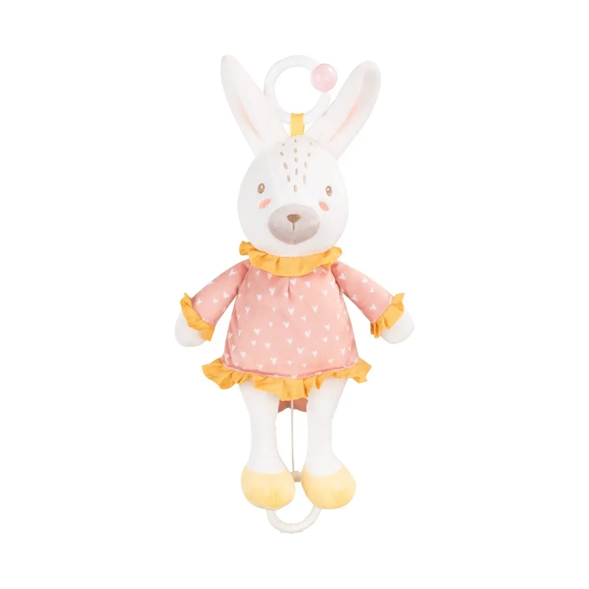 Kikkaboo Peluche con móvil musical Rabbits in Love (x24) WHITE