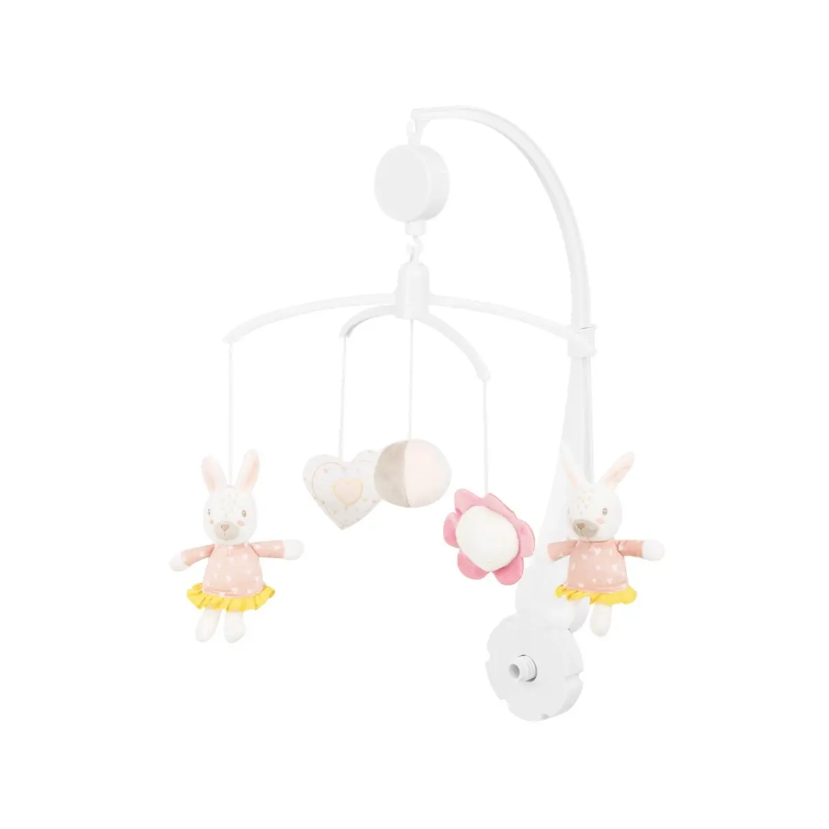 Kikkaboo Peluche con móvil musical Rabbits in Love (x12) WHITE