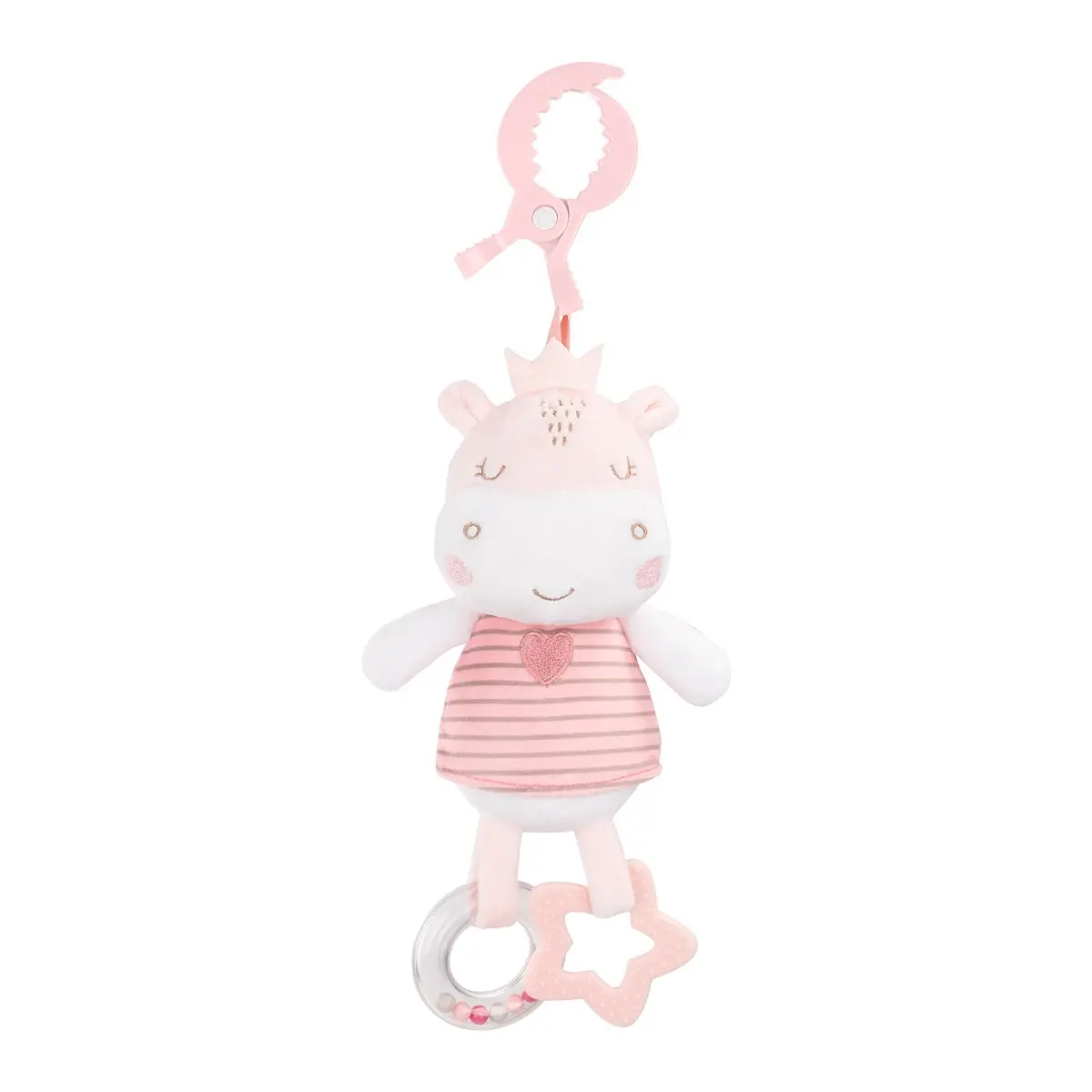 Kikkaboo Peluche con anillo de dentición Hippo Dreams PINK