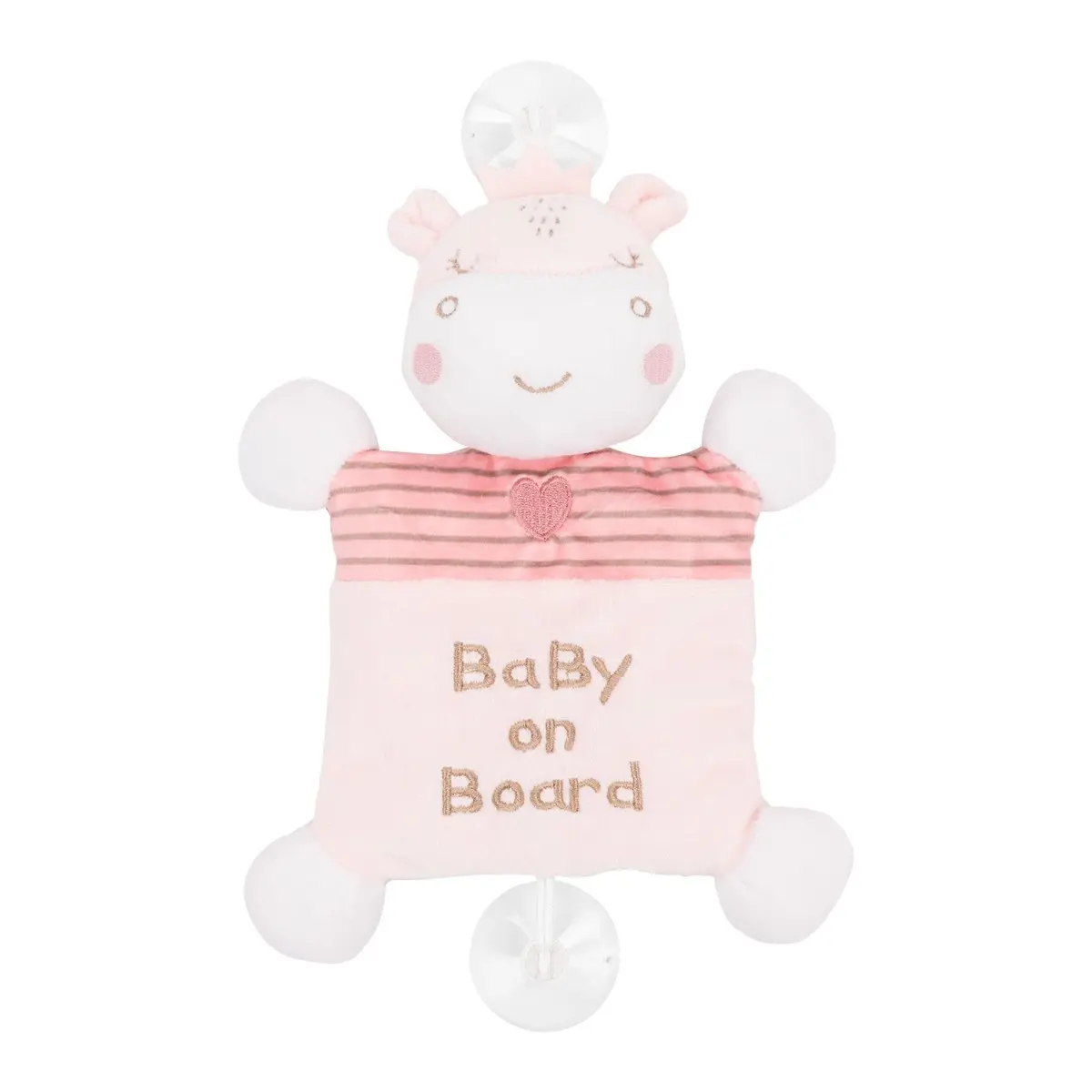 Kikkaboo Peluche «Bebé a Bordo» Hippo Dreams PINK
