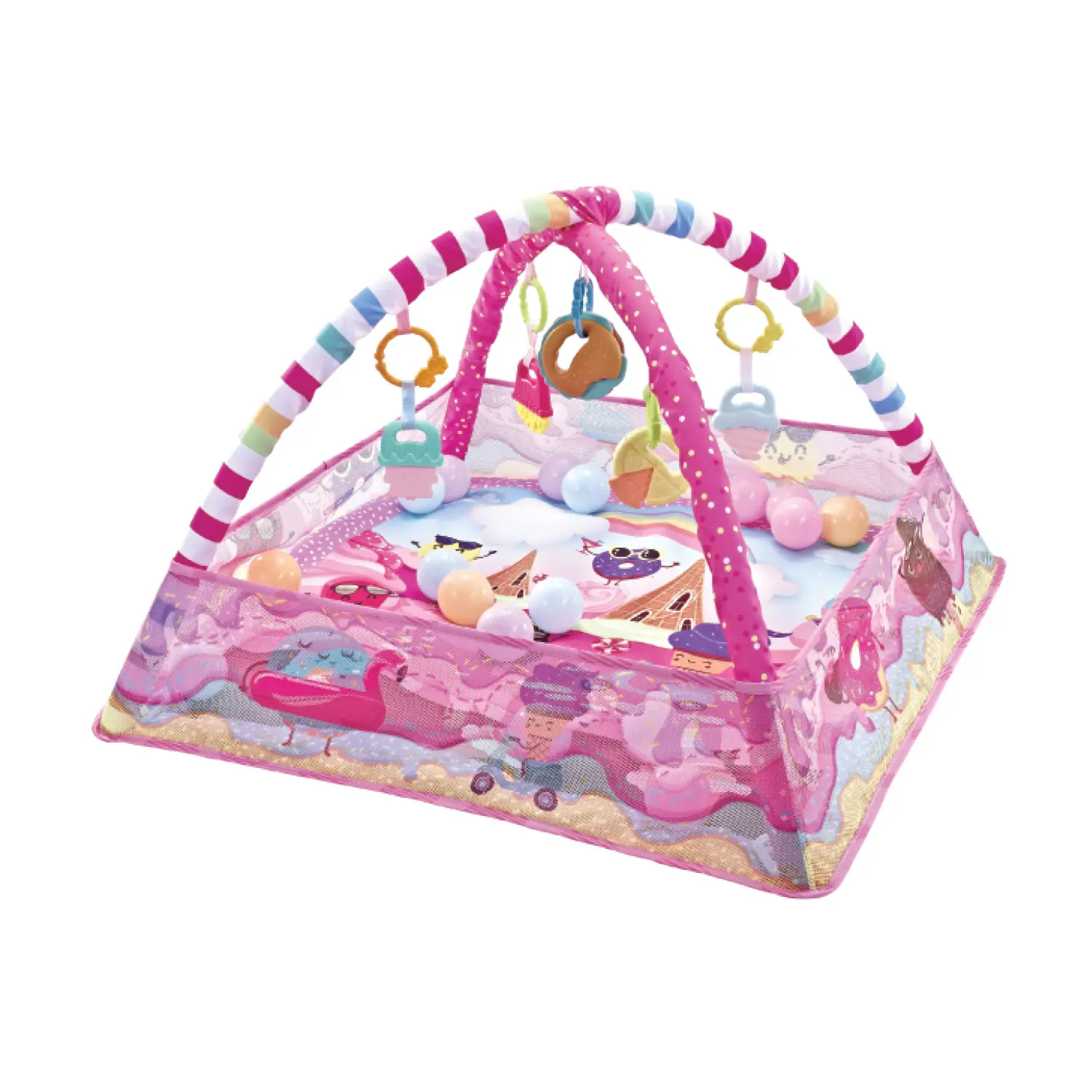 Kikkaboo Alfombra de actividades con 18 bolas Sky PINK
