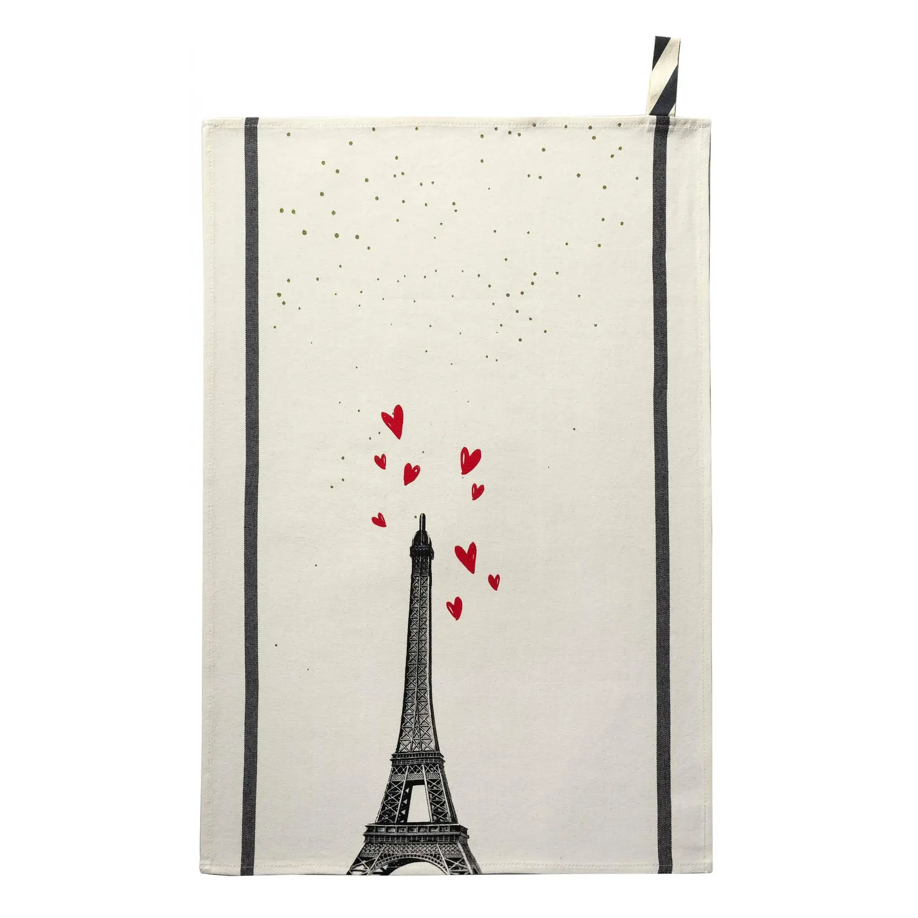 La Cerise sur le Gâteau Paño de cocina Eiffel Cœurs BEIGE