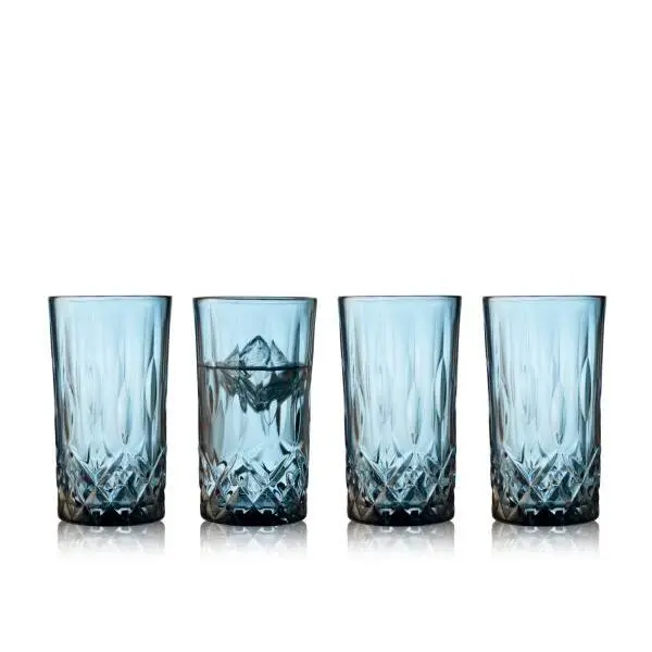 Lyngby Glas Vaso alto Sorrento (x4) BLUE