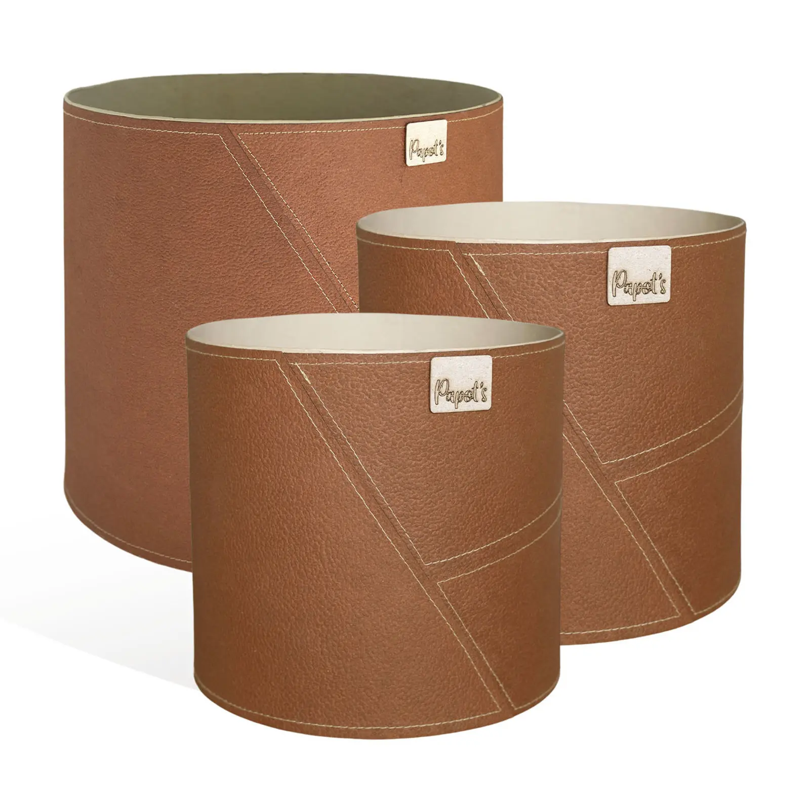 Papot’s Juego de 3 macetas Vintage XXL (x3) BROWN