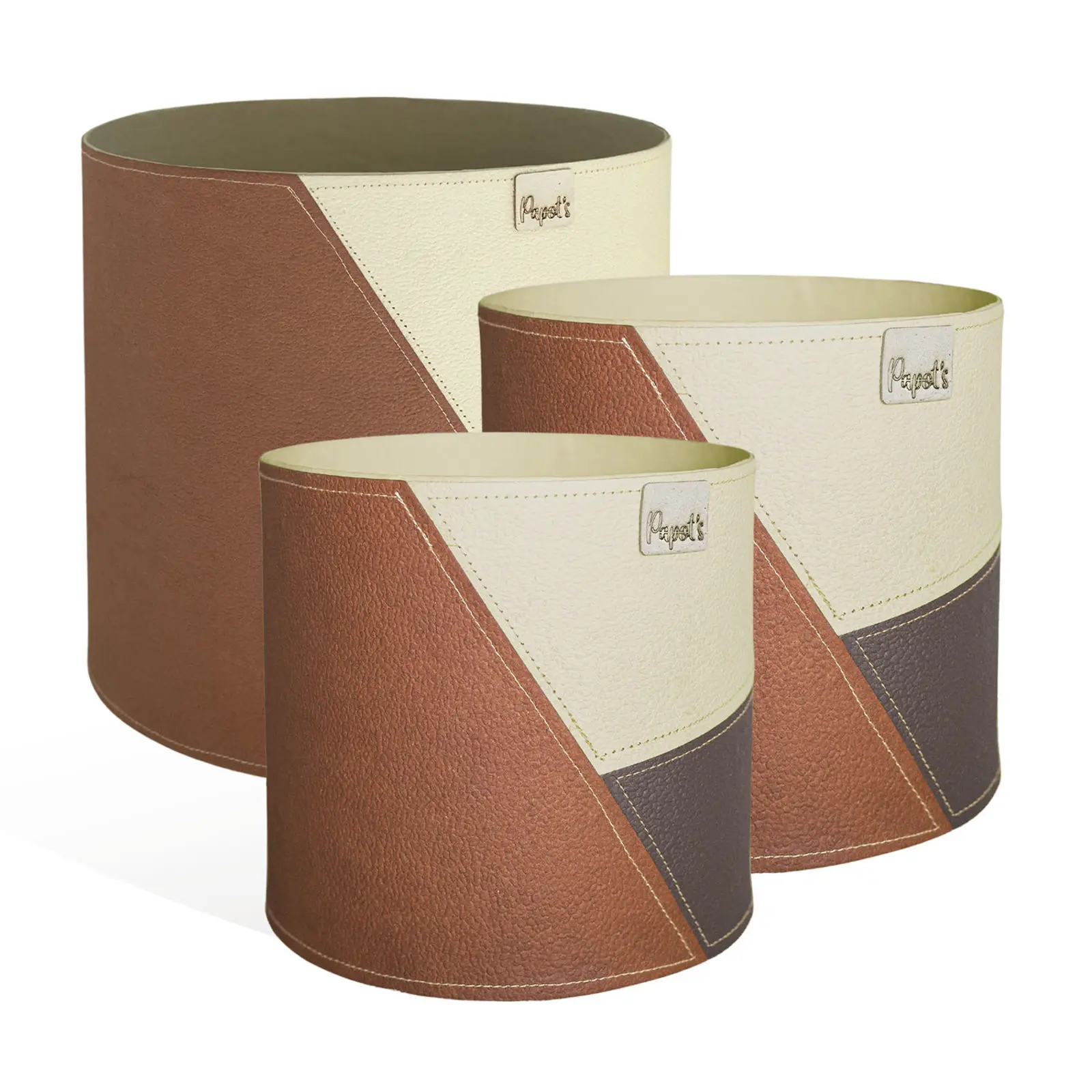 Papot’s Juego de 3 macetas Vintage XXL (x3) BEIGE
