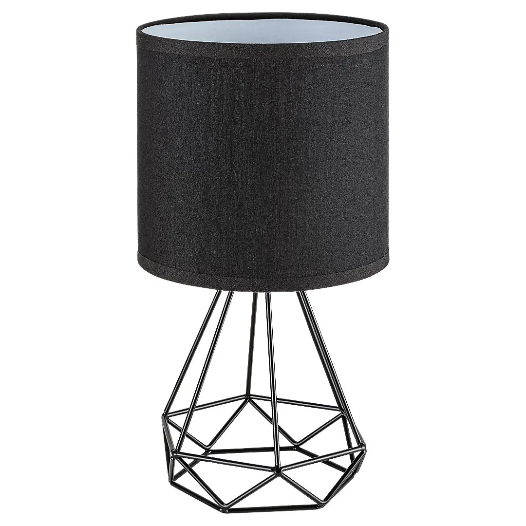 Rabalux Lámpara de mesa de metal textil interruptor de cable Kinga BLACK
